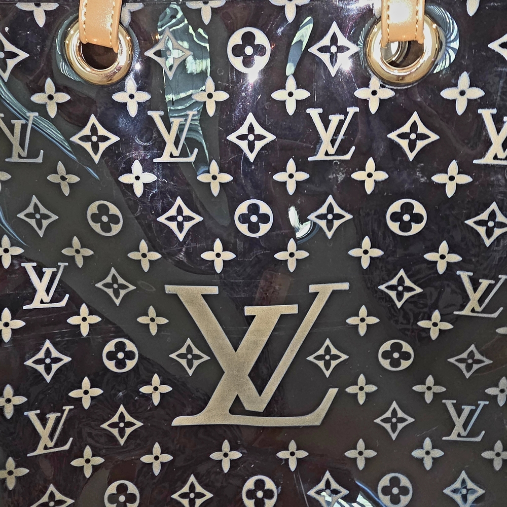 Designer Black and Tan Monogram Tote - Picture 2 of 11